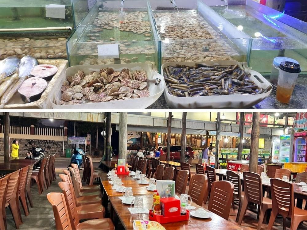 Những bể hải sản tươi sống với đa dạng chủng loại (Nguồn: Thanh Oanh Quán)